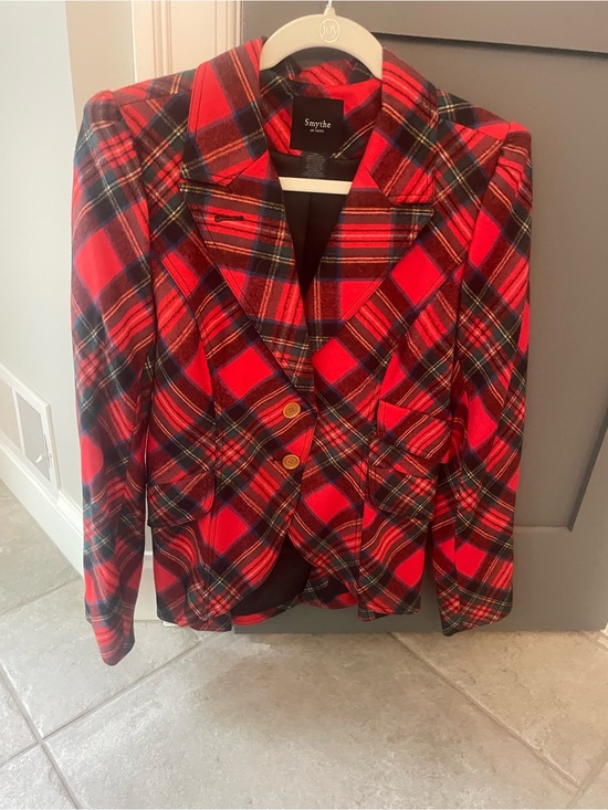 Smythe Jackets & Blazers - Smythe Red Plaid Blazer with Black and Green Accents